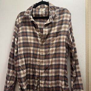 Faherty Brown and Cream Plaid Casual Shirt